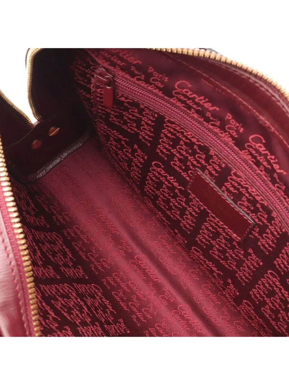 Cartier Must Line Clutch Leather Bordeaux Red Gold